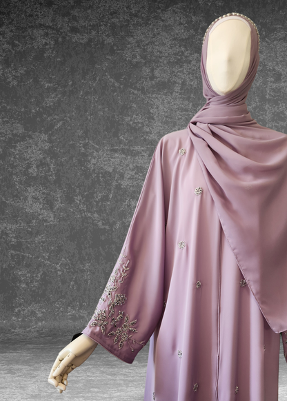 🌸 Lilac Bloom Abaya