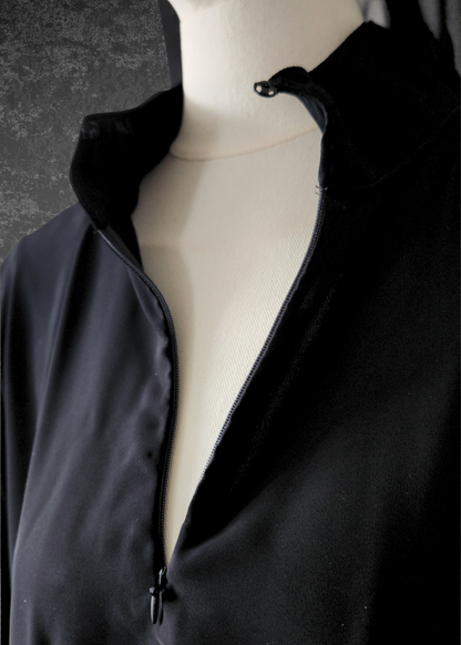 Rose Petal Lace Black Abaya