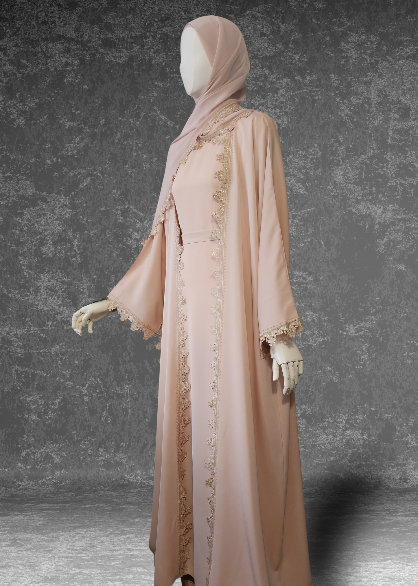 The Honeydew Glaze Abaya Set - 3-piece set