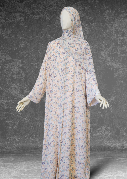 Mosaic Dream Abaya| Fully Lined Premium Chiffon Open Abaya