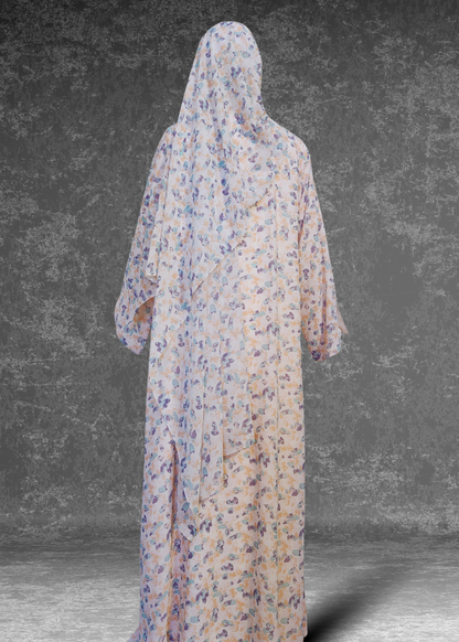 Mosaic Dream Abaya| Fully Lined Premium Chiffon Open Abaya