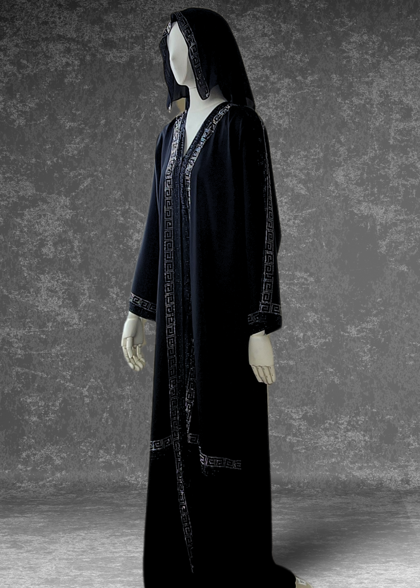 Dubai Luxury Abaya In Black -Zehra Abaya - Khushu Modest Wear