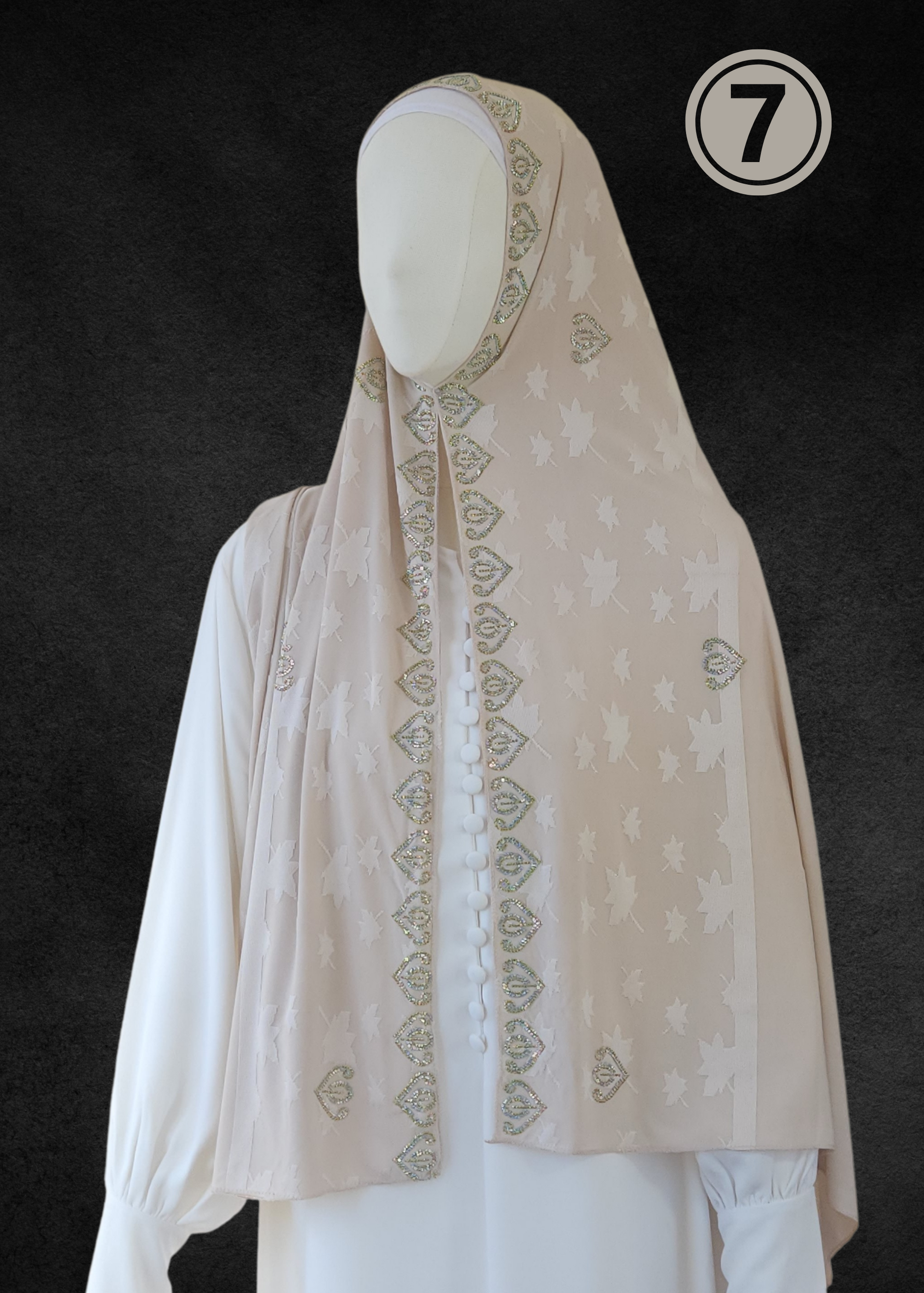 Jacquard Jersey Ultra Soft Self-Embossed Leaves Stretchable Hijabs - Khushu Modest Wear