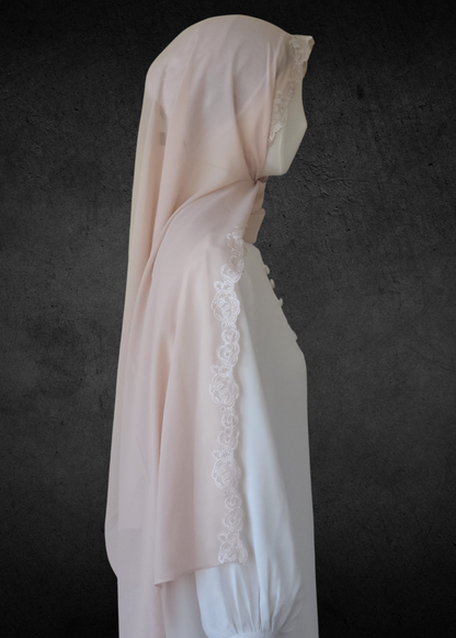 Luxe Lace Accented Chiffon Hijab - Khushu Modest Wear