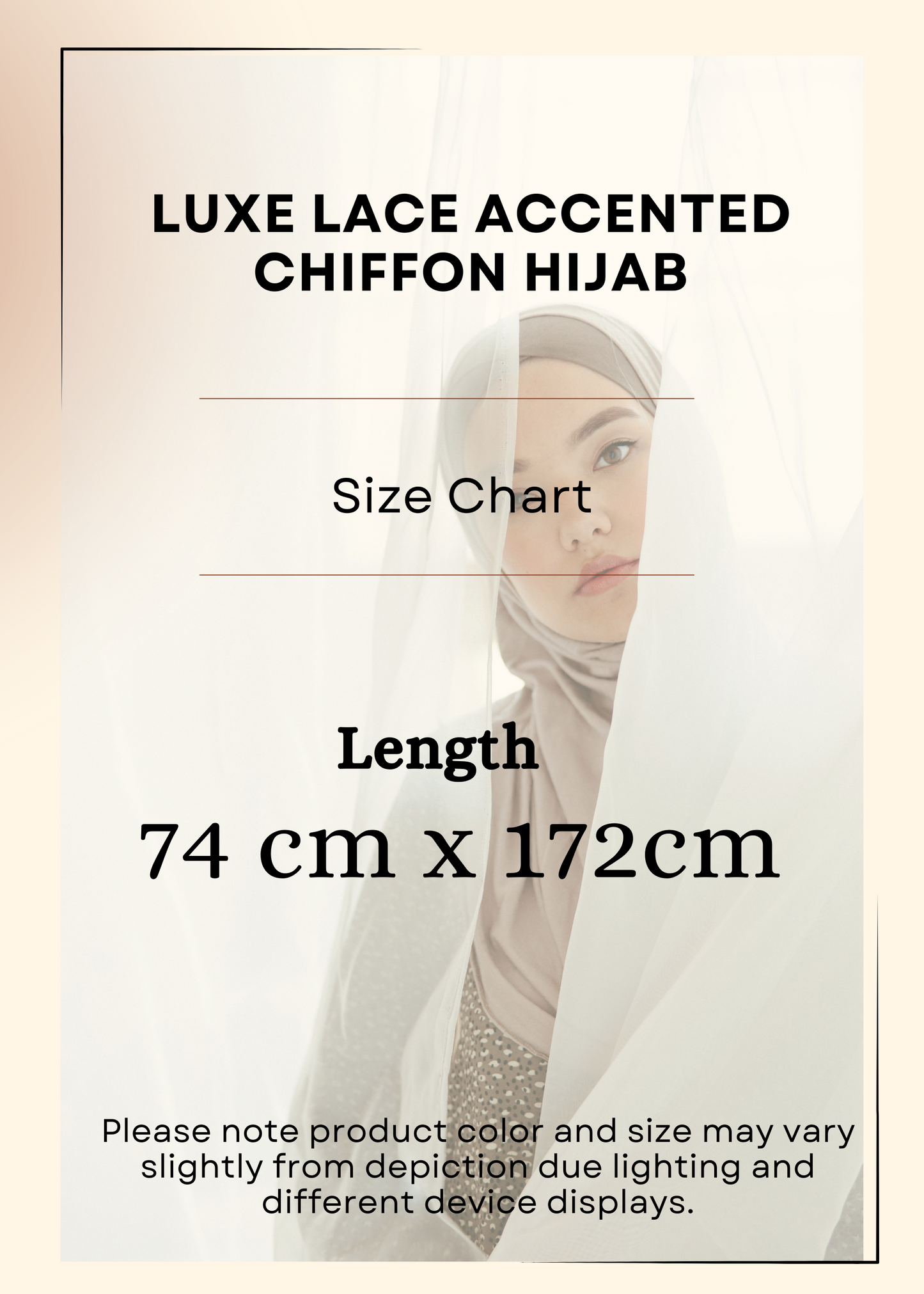 Luxe Lace Accented Chiffon Hijab - Khushu Modest Wear
