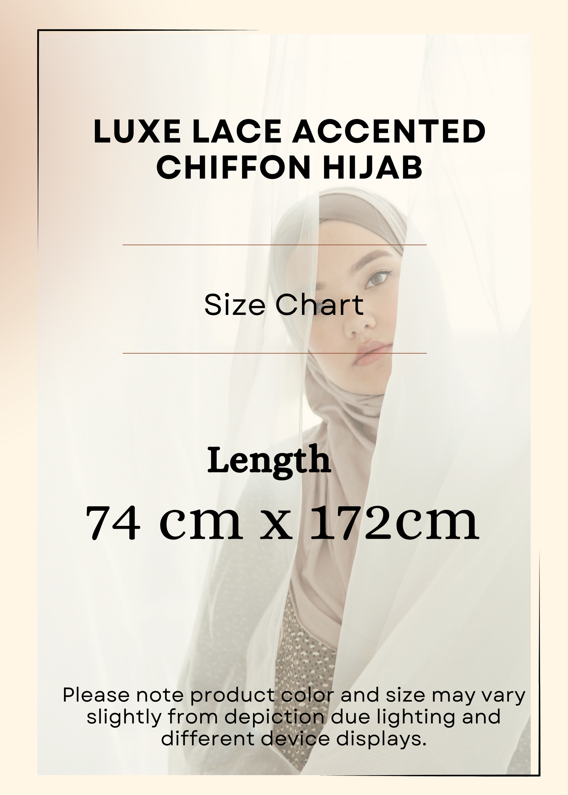 Luxe Lace Accented Chiffon Hijab - Khushu Modest Wear
