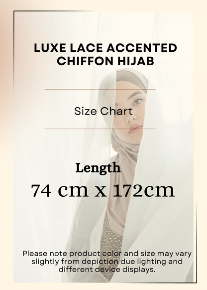 Luxe Lace Accented Chiffon Hijab - Khushu Modest Wear