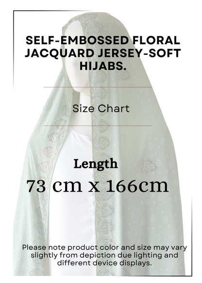 Self-Embossed Floral Jacquard Jersey-Soft Hijabs. - Khushu Modest Wear