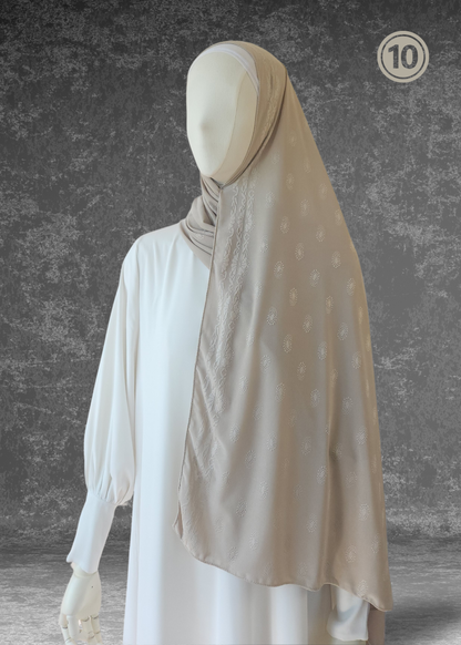 Self-Embossed Print Basic Jersey Hijabs