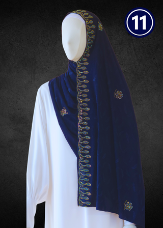 Soft Jacquard Jersey Self-Embossed Feather Stretchable Hijabs - Khushu Modest Wear