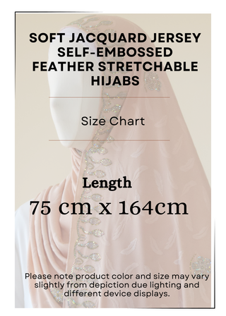 Soft Jacquard Jersey Self-Embossed Feather Stretchable Hijabs - Khushu Modest Wear