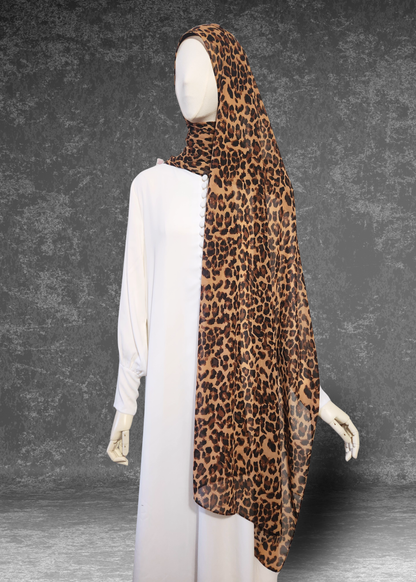 Wild Elegance | Leopard Print Premium Soft Chiffon Hijab