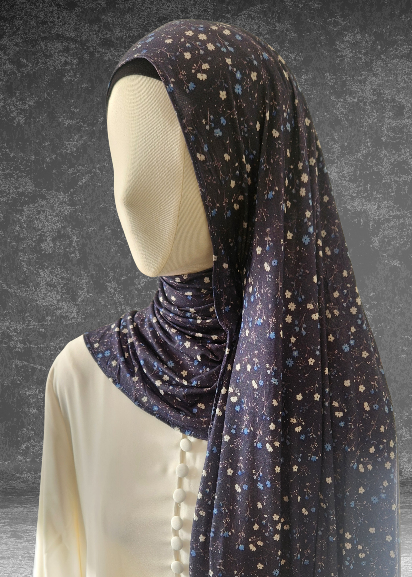 Midnight Starlet Soft Printed Jersey Hijab
