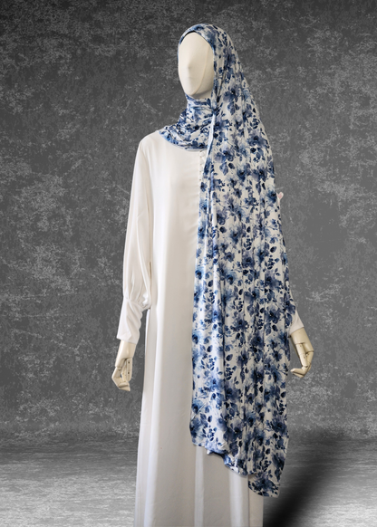 Azure Botanica Premium Soft Printed Jersey Hijab