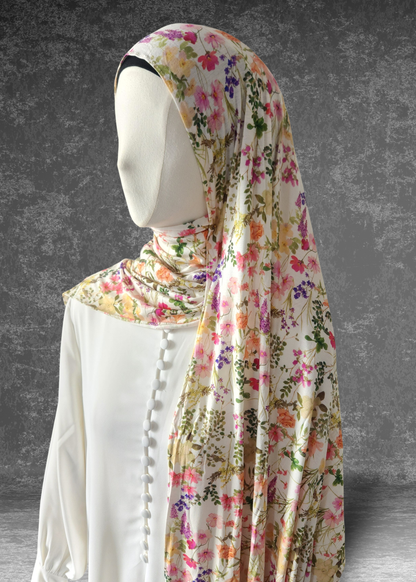 Spring Meadow Floral Soft Printed Jersey Hijab