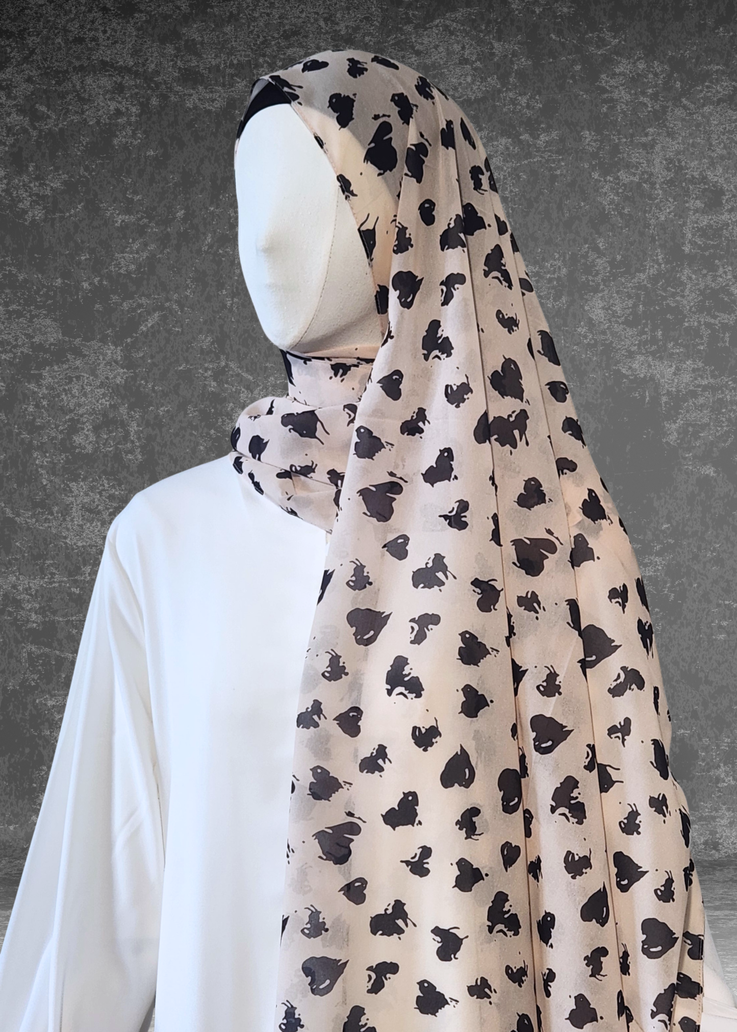 Whimsical Hearts | Premium Soft Chiffon Hijab