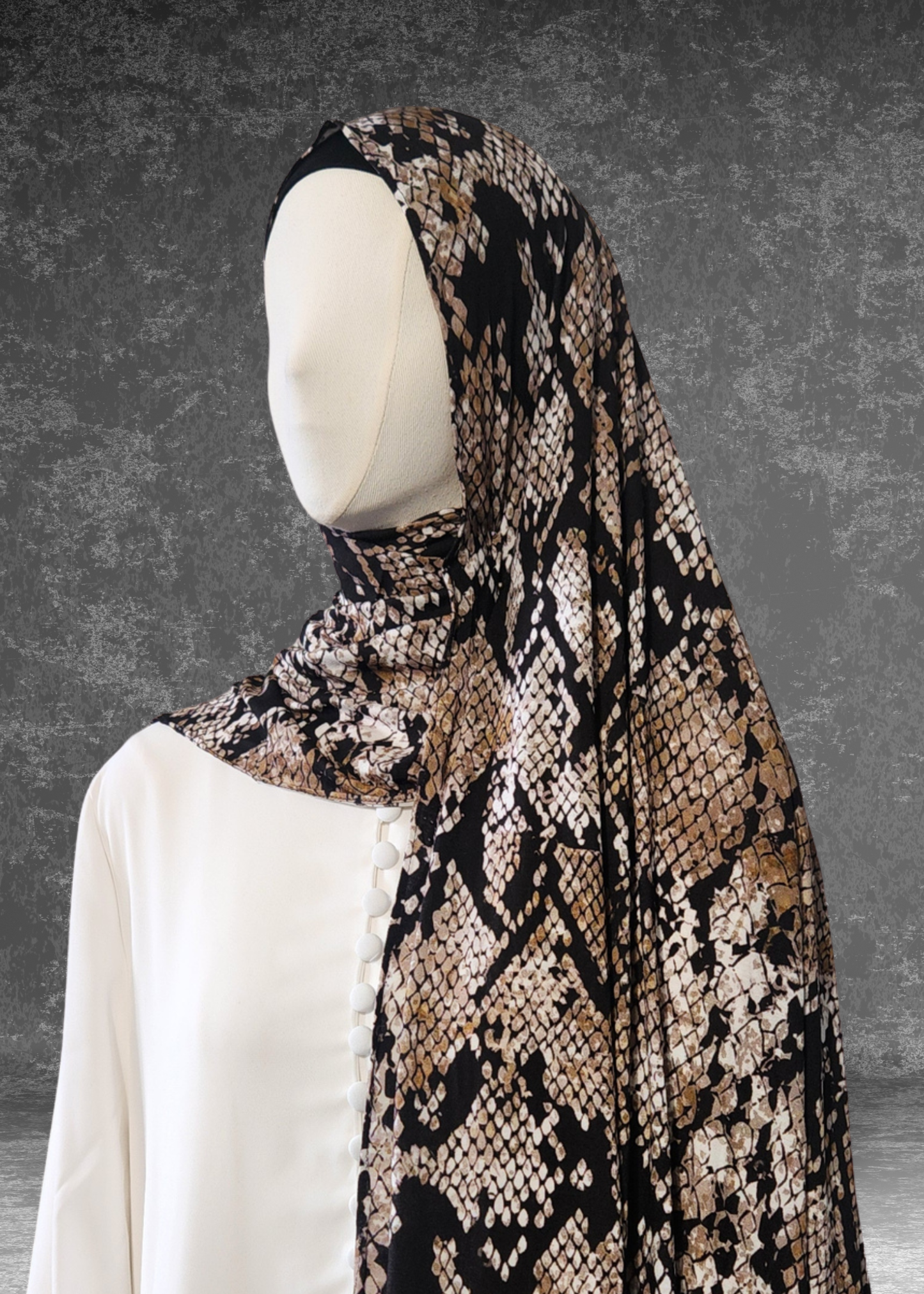 Sahara Onyx Premium Soft Printed Jersey Hijab
