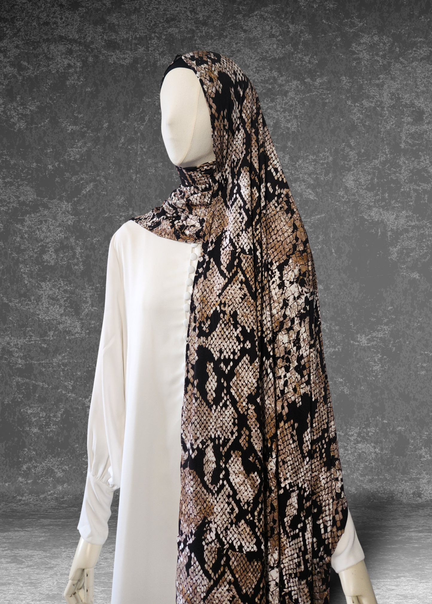 Sahara Onyx Premium Soft Printed Jersey Hijab