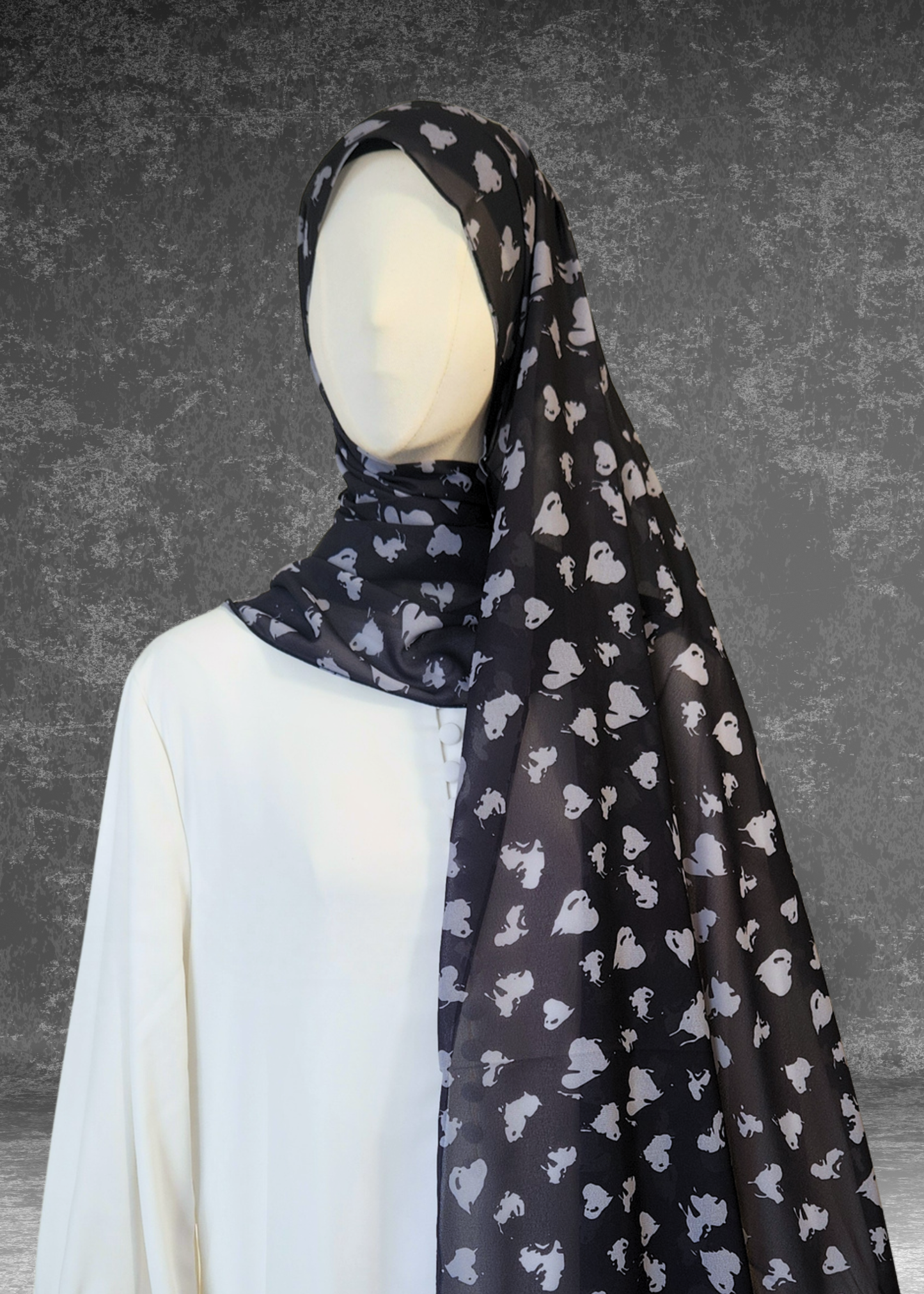 Whimsical Hearts | Premium Soft Chiffon Hijab