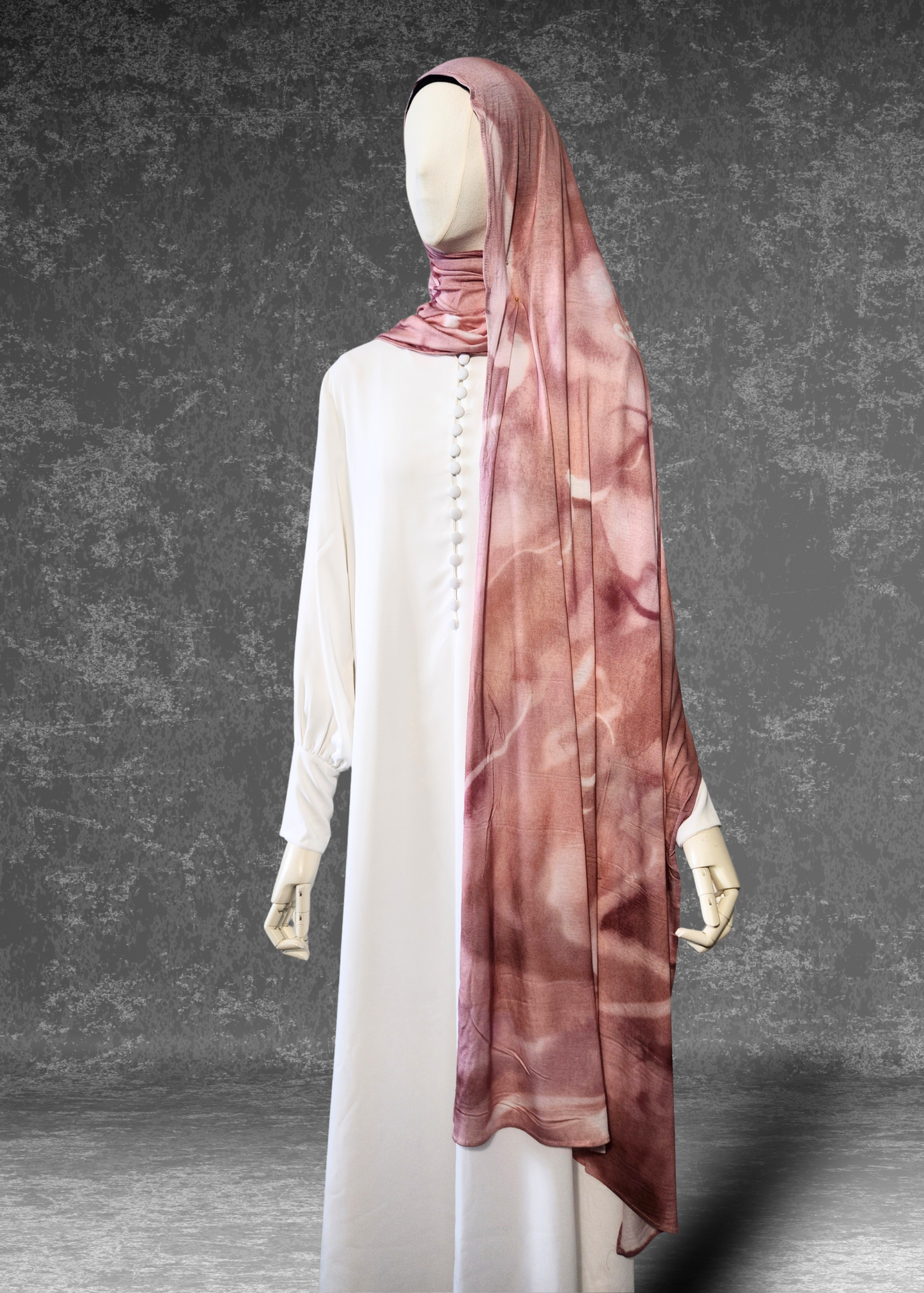Dusty Rose Marble Premium Soft Jersey Hijab