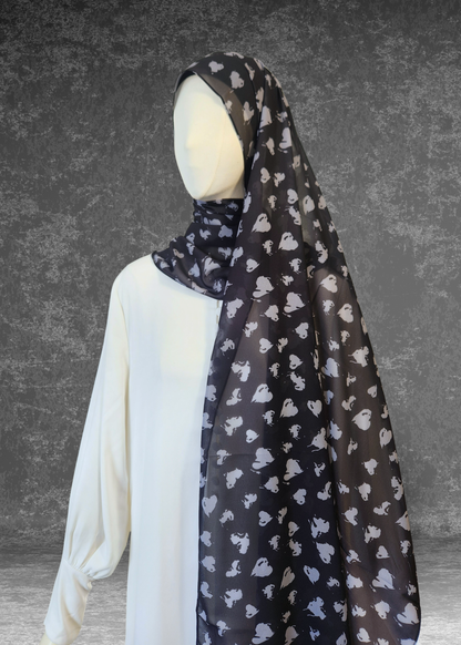 Whimsical Hearts | Premium Soft Chiffon Hijab