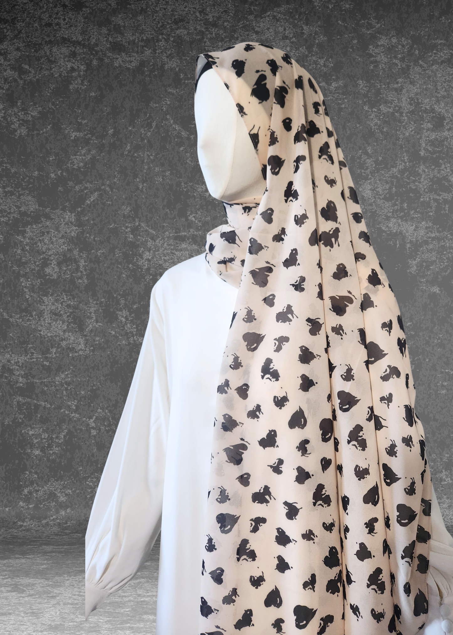 Whimsical Hearts | Premium Soft Chiffon Hijab