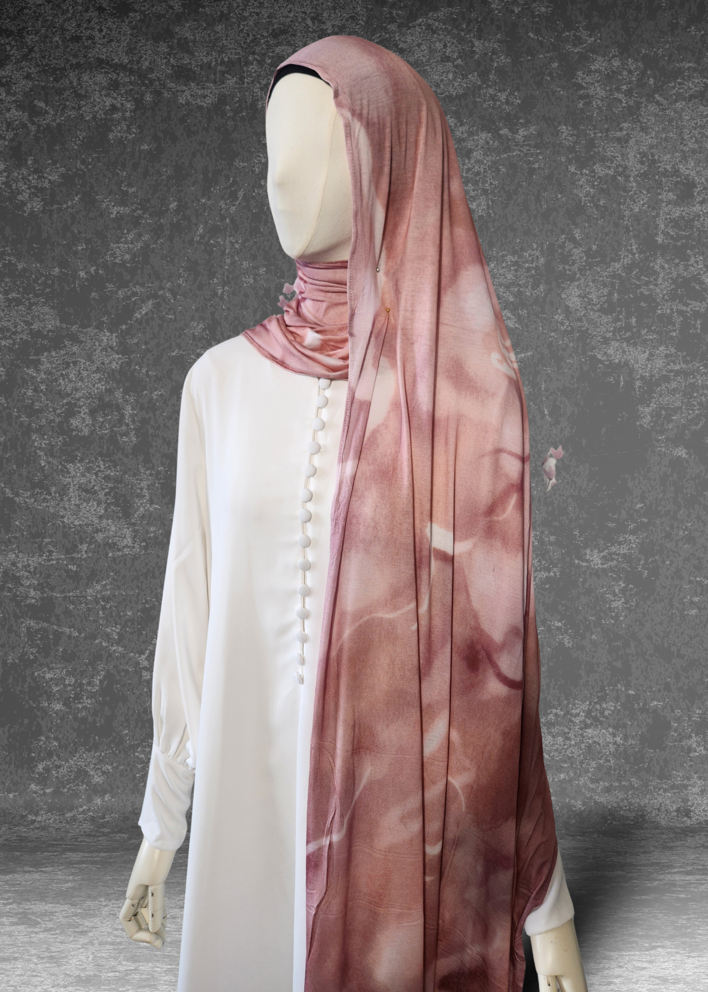 Dusty Rose Marble Premium Soft Jersey Hijab