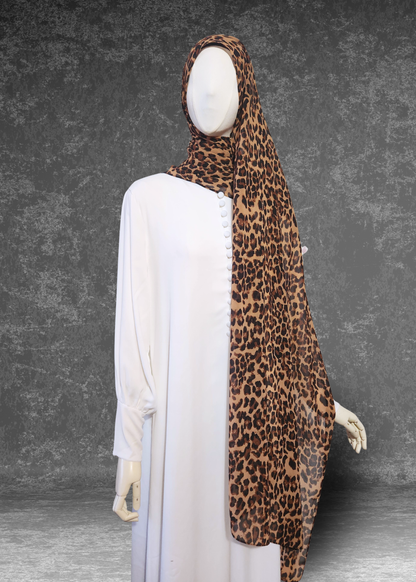 Wild Elegance | Leopard Print Premium Soft Chiffon Hijab