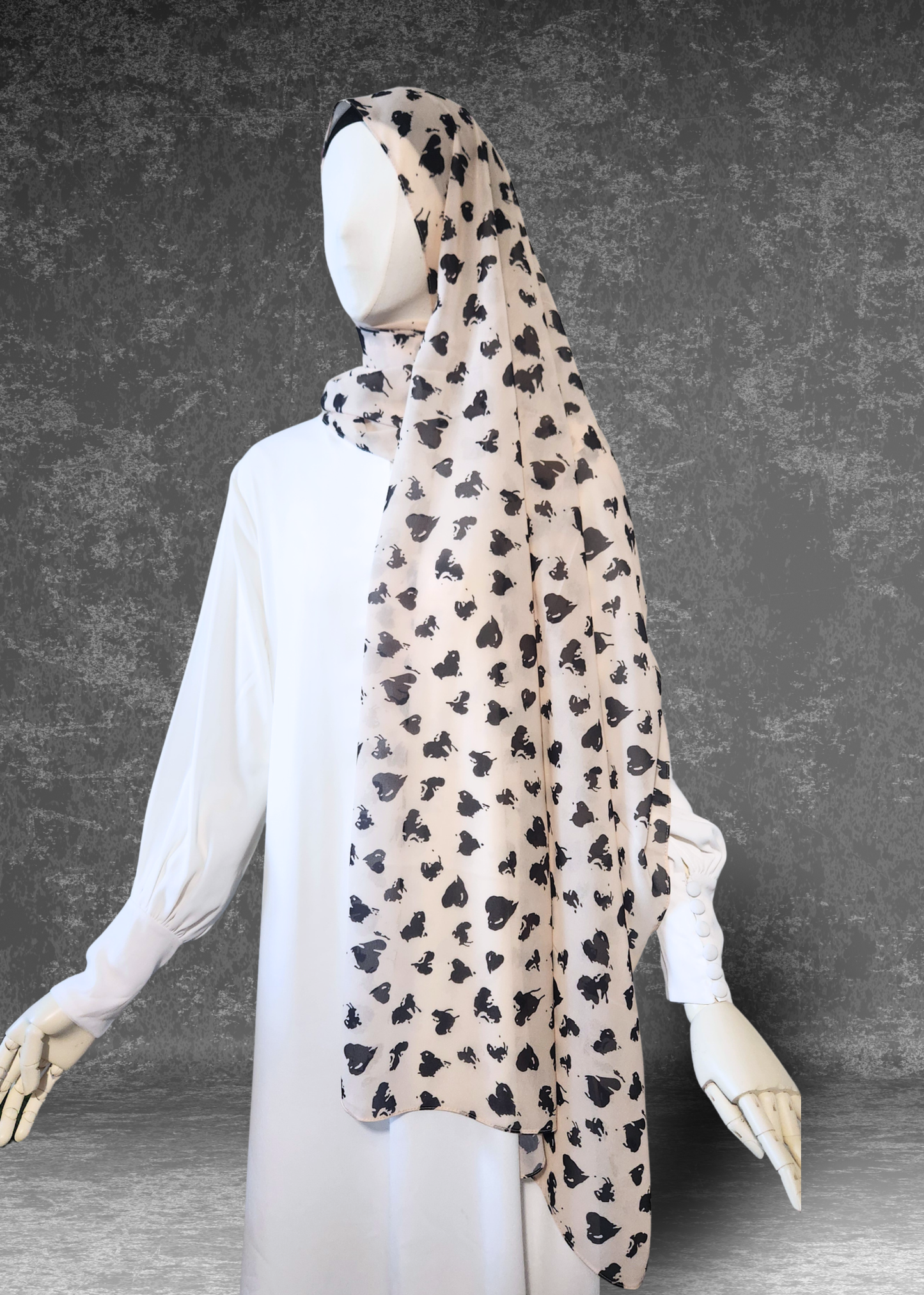 Whimsical Hearts | Premium Soft Chiffon Hijab