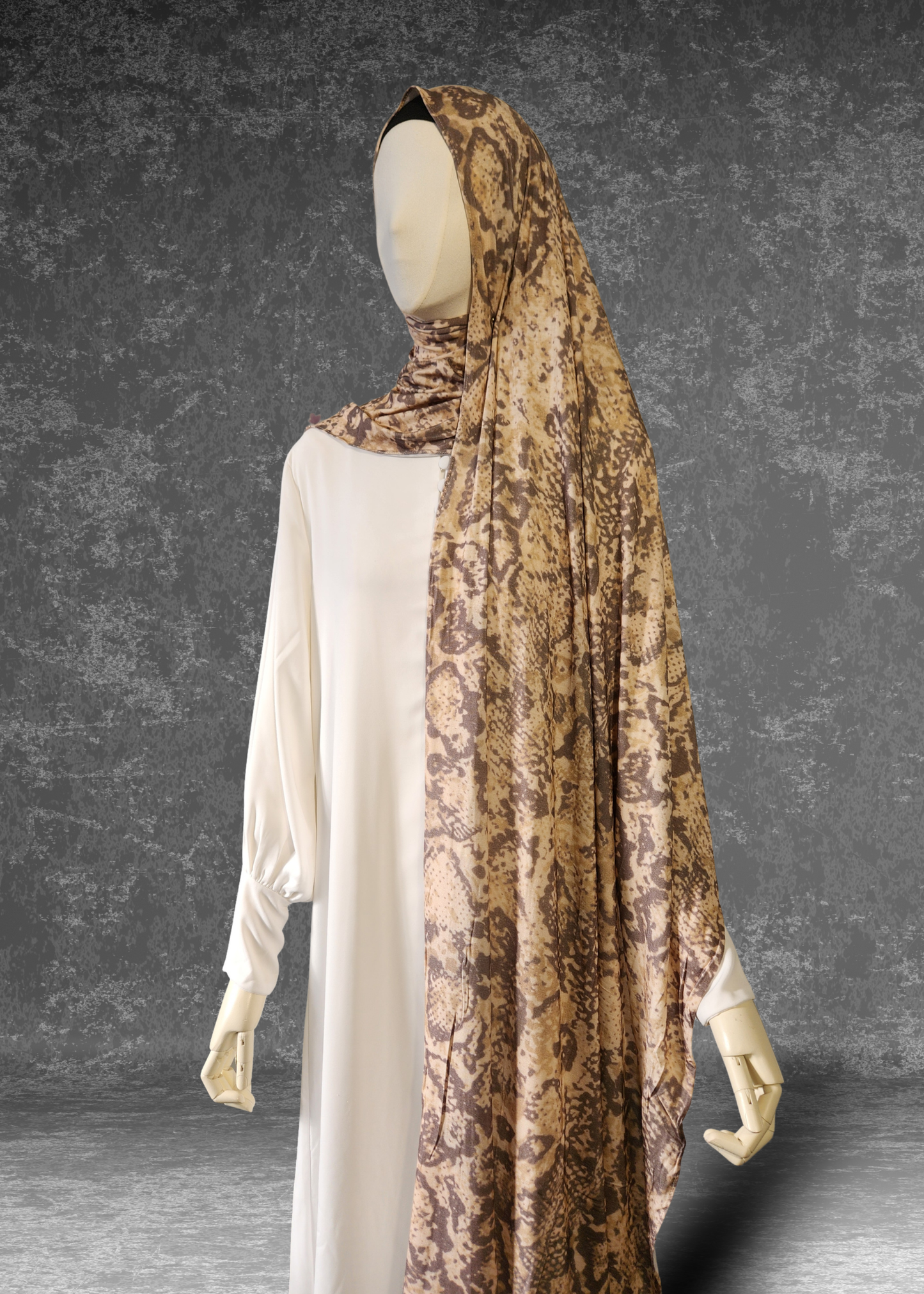 Desert Python Earth-Toned Printed Jersey Hijab