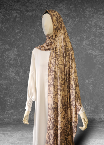 Desert Python Earth-Toned Printed Jersey Hijab